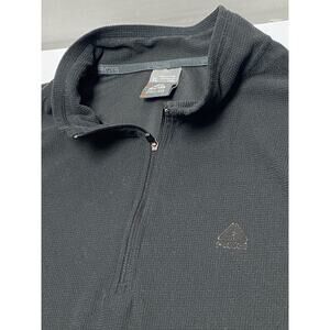 Nike ACG 1/4 Zip Pullover Mens XL Black Outdoor Hiking Waffle Knit Logo